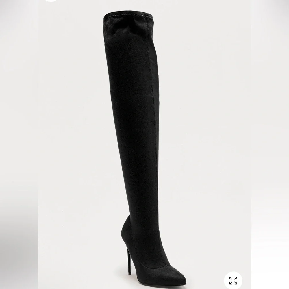 New Fashion Nova Gyra Elegant Black Thigh High Women's Boots Size 8